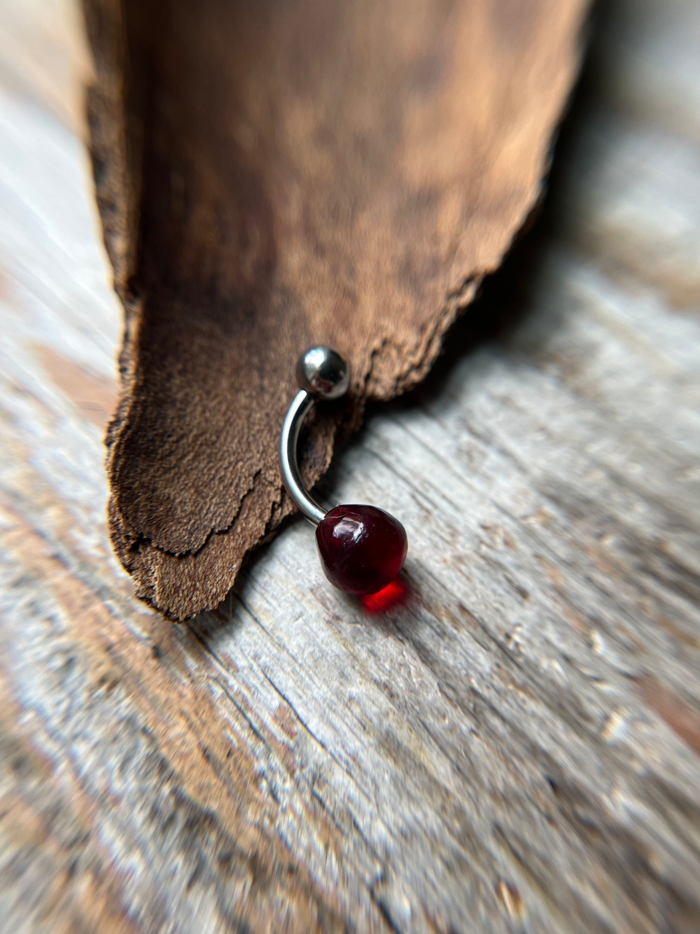Hydro Quartz Garnet Onion Cut Belly or VCH Barbell