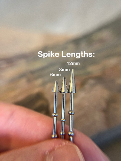 316L Surgical Steel Bamboo Notched Spiked Industrial Piercing Barbell
