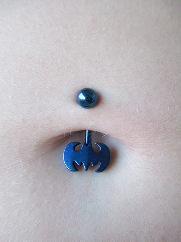 Batman Belly Ring (Blue)