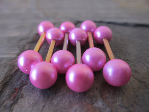 Faux Pearl Nipple Barbells (Bubblegum Pink)