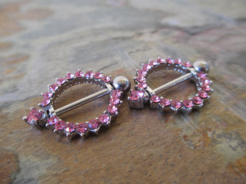 Pretty Crystal Gems Nipple Shield Set (Pink)