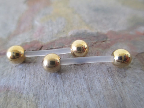 Set of Bioflex Nipple Barbells (Gold)