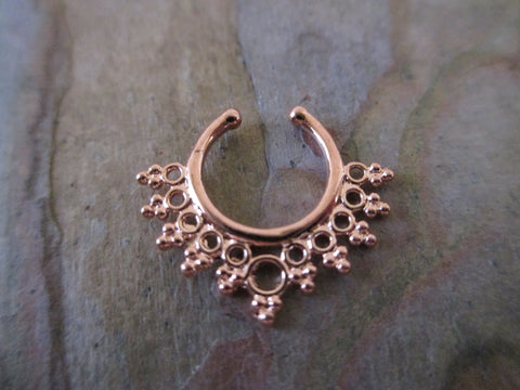 Boho Lace Faux Septum Ring (Rose Gold)