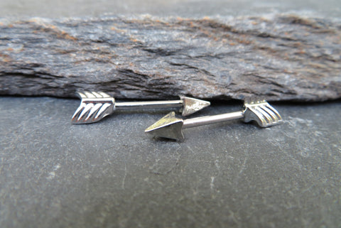 Set of Arrow Nipple Barbells (Silver)