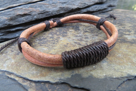 Tan Leather Adjustable Bracelet