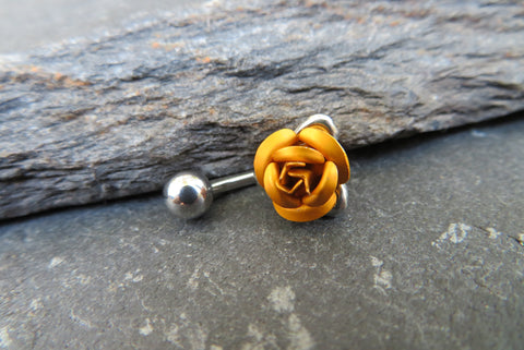 Yellow Rose Belly Ring
