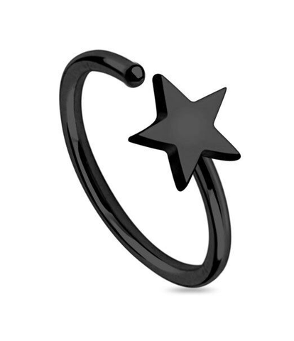 Star Nose Hoop (Black)