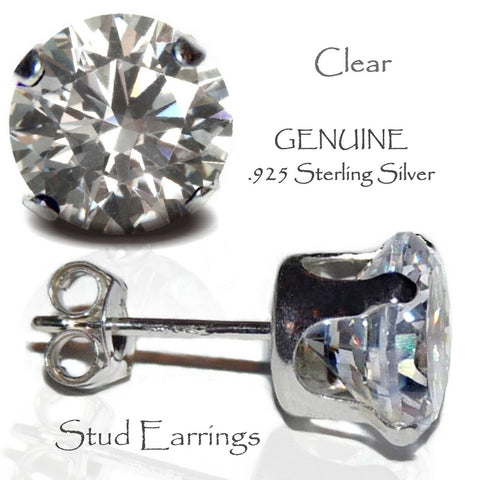 April Birthstone .925 Sterling Silver Stud Earrings