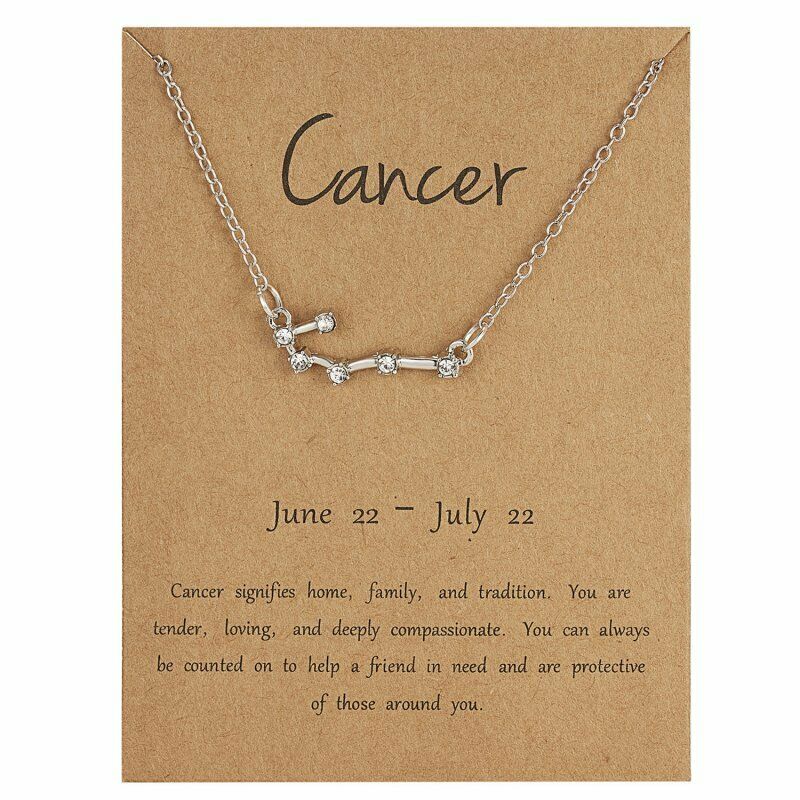 Sterling Silver Zodiac Cancer CZ Pendant Necklace #N1539-04 – BERRICLE