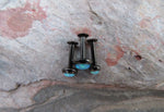 Black Titanium IP Light Baby Blue Fire Opal 16G Cartilage Medusa Lip Labret Monroe Piercing Silver