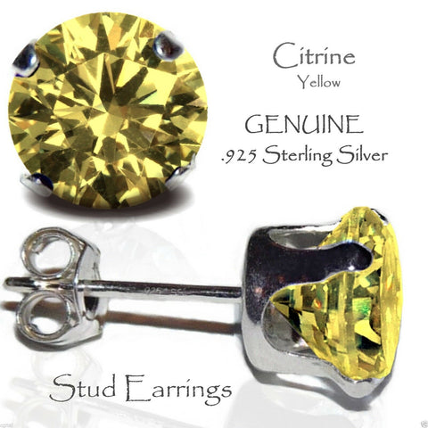 November Birthstone .925 Sterling Silver Stud Earrings