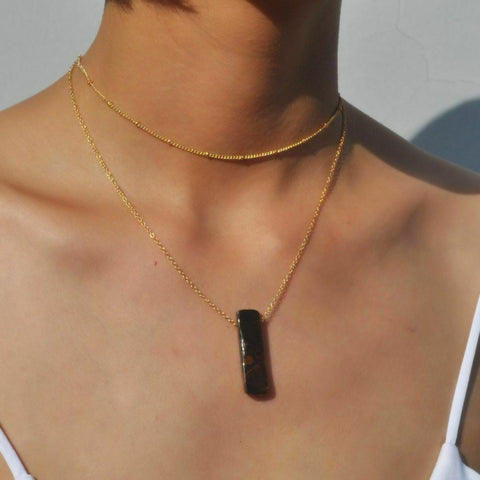 Tiger Eye Two-Tier Stone Necklace
