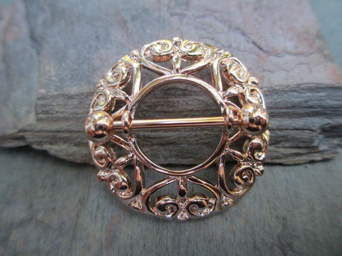 Fancy Filigree Nipple Shield Set (Rose Gold)
