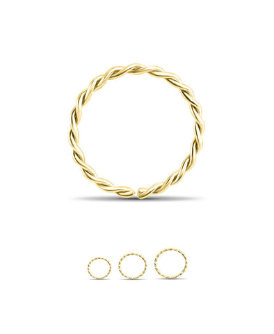 Twisted Endless Hoop for Piercings (Gold)