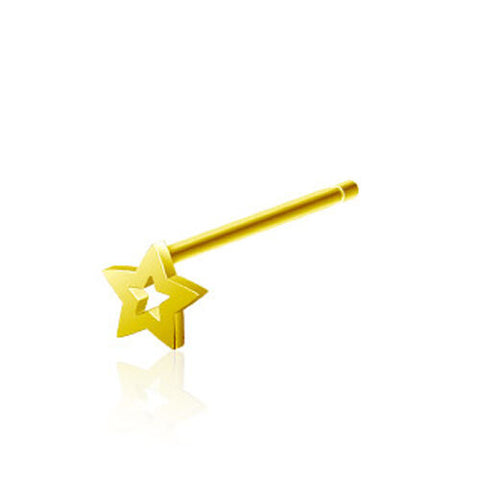 Gold Star Sterling Silver Bendable Nose Bone