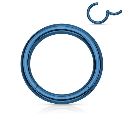Blue Hinged Segment Ring for Piercings