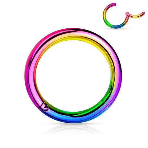 Rainbow Hinged Segment Ring for Piercings