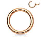 Rose Gold Hinged Segment Ring for Piercings